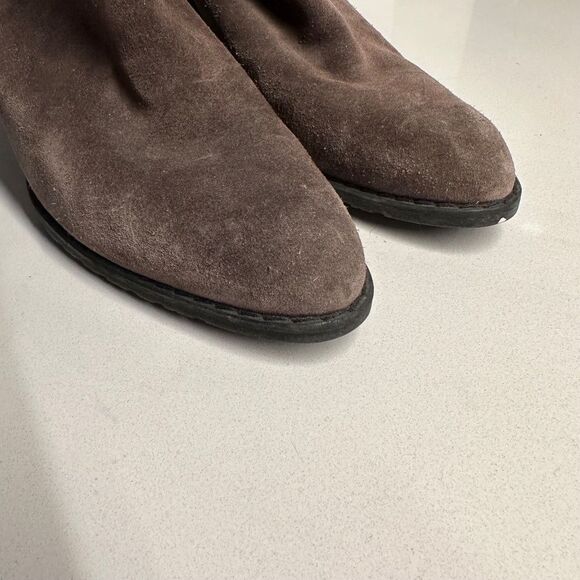 Stuart Weitzman Gray Velour Suede Prancing Tassel Ankle Boots Booties Size 9 - Picture 8 of 11